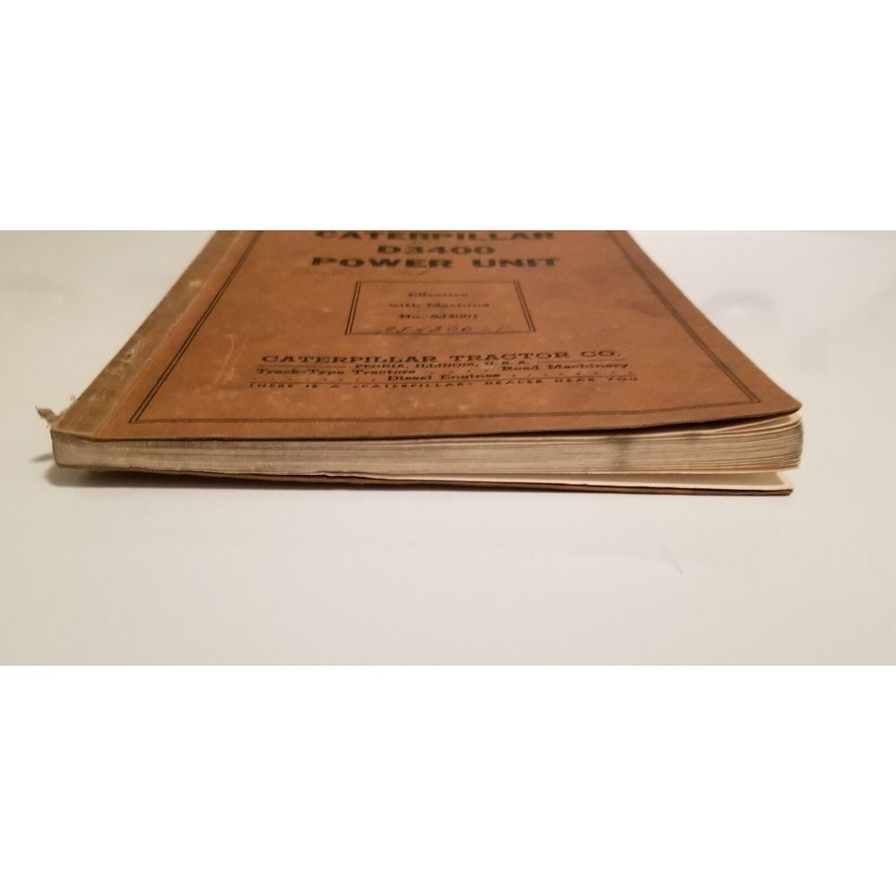 Vintage Original Sept 1939 Caterpillar D3400 Power Unit Parts Catalog Form 5449 - Picture 2 of 8